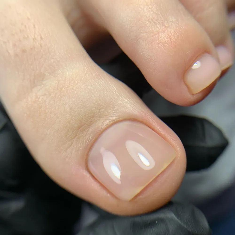 A clear Russian pedicure